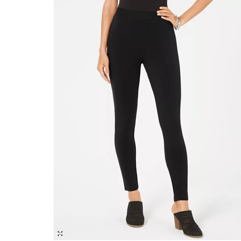 Style & Co Women's Size XS Legging Solid Black Mid-Rise Ankle Length Stretch